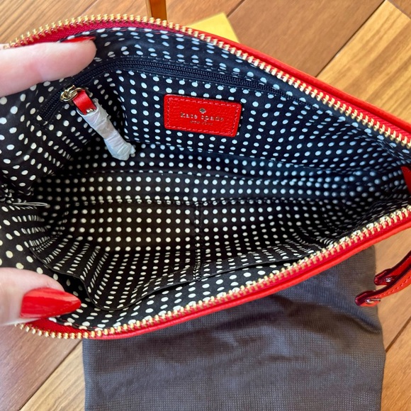 Kate Spade Berkshire Road Adela Leather Small Shoulder Bag in Poppy Red with COA - Picture 9 of 14